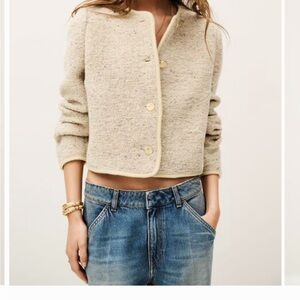 NWT ba&sh Ecru Textured Jacket